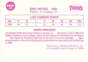 1988 McDag LSU Tigers Greats #5 Eric Hetzel Back