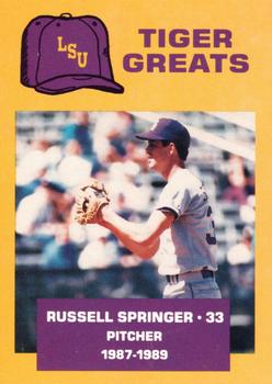 1988 McDag LSU Tigers Greats #15 Russell Springer Front