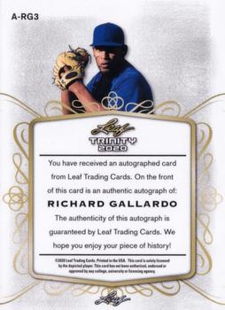 2020 Leaf Trinity - Autographs Bronze #A-RG3 Richard Gallardo Back