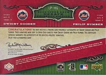 2005 Upper Deck Link to the Past #LP-HG Philip Humber / Dwight Gooden Back