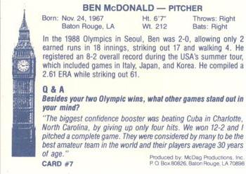 1990 McDag LSU Tigers Ben McDonald #7 Ben McDonald Back