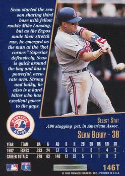 1993 Select Rookie & Traded #146T Sean Berry Back