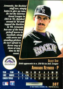 1993 Select Rookie & Traded #38T Armando Reynoso Back