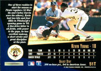 1993 Select Rookie & Traded #51T Kevin Young Back
