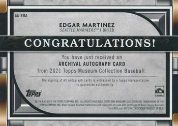 2021 Topps Museum Collection - Archival Autograph #AA-EMA Edgar Martinez Back