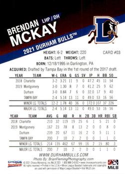 2021 Choice Durham Bulls #03 Brendan McKay Back