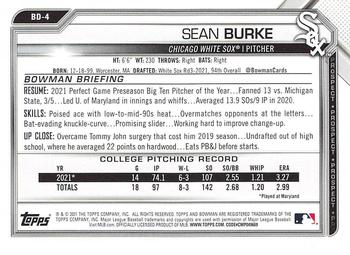 2021 Bowman Draft #BD-4 Sean Burke Back