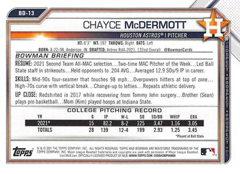 2021 Bowman Draft #BD-13 Chayce McDermott Back