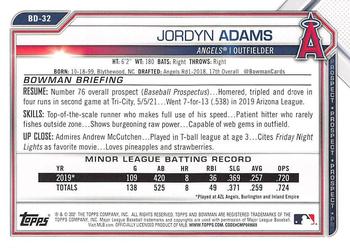 2021 Bowman Draft #BD-32 Jordyn Adams Back