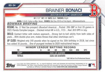 2021 Bowman Draft #BD-54 Brainer Bonaci Back