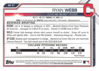 2021 Bowman Draft #BD-57 Ryan Webb Back