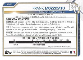 2021 Bowman Draft #BD-95 Frank Mozzicato Back