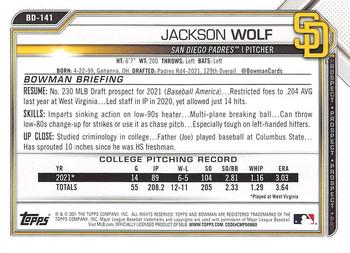 2021 Bowman Draft #BD-141 Jackson Wolf Back