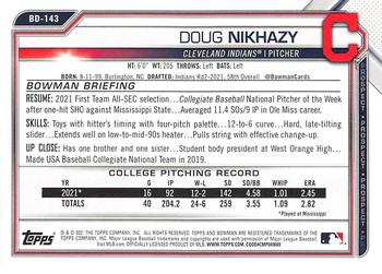 2021 Bowman Draft #BD-143 Doug Nikhazy Back