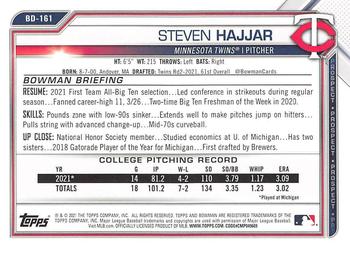 2021 Bowman Draft #BD-161 Steven Hajjar Back