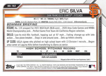 2021 Bowman Draft #BD-162 Eric Silva Back
