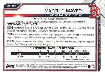 2021 Bowman Draft #BD-174 Marcelo Mayer Back