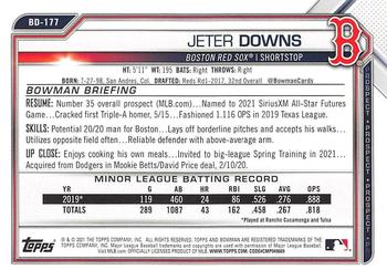 2021 Bowman Draft #BD-177 Jeter Downs Back