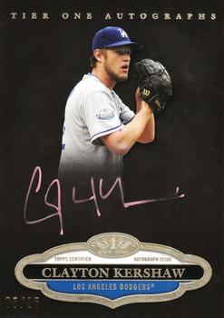 2013 Topps Tier One - Autographs Copper Rose Ink #TTA-CK Clayton Kershaw Front