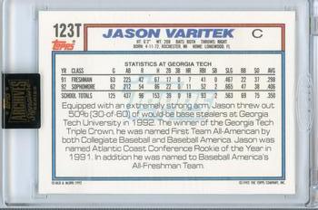 2021 Topps Archives Signature Series Retired Player Edition - Jason Varitek #123T Jason Varitek Back