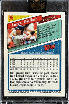 2021 Topps Archives Signature Series Retired Player Edition - Larry Walker #95 Larry Walker Back