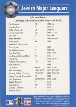 2006 Jewish Major Leaguers Second Edition #2 All-time roster Front