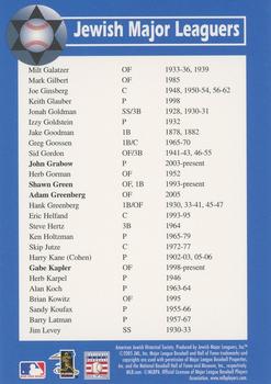 2006 Jewish Major Leaguers Second Edition #3 All-time roster Front