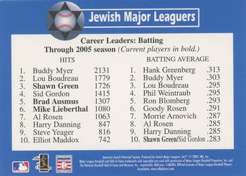 2006 Jewish Major Leaguers Second Edition #5 Career batting leaders Back