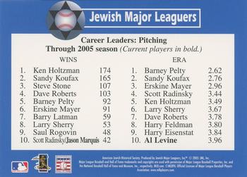 2006 Jewish Major Leaguers Second Edition #6 Career pitching leaders Front