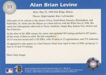 2006 Jewish Major Leaguers Second Edition #10 Al Levine Back