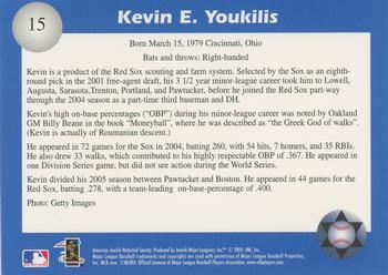 2006 Jewish Major Leaguers Second Edition #15 Kevin Youkilis Back