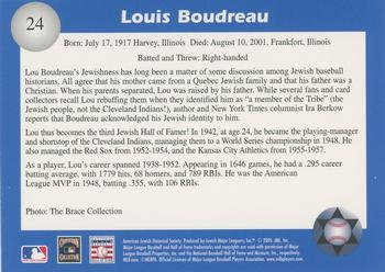 2006 Jewish Major Leaguers Second Edition #24 Lou Boudreau Back
