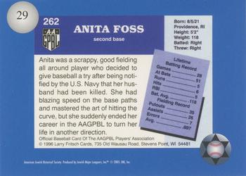 2006 Jewish Major Leaguers Second Edition #29 Anita Foss Back