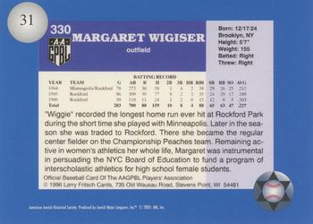 2006 Jewish Major Leaguers Second Edition #31 Margaret Wigiser Back