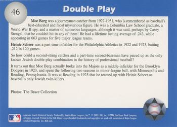 2006 Jewish Major Leaguers Second Edition #46 Double Play Combo (Moe Berg / Heinie Scheer) Back