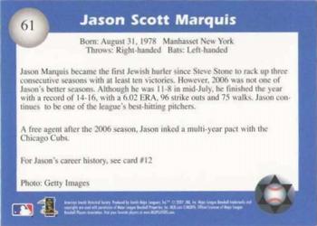 2007 Jewish Major Leaguers Second Edition Update #61 Jason Marquis Back