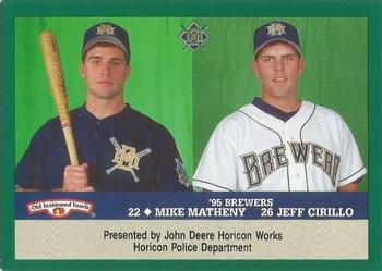 1995 Milwaukee Brewers Police - John Deere Horicon Works, Horicon Police Department #NNO Jeff Cirillo / Mike Matheny Front