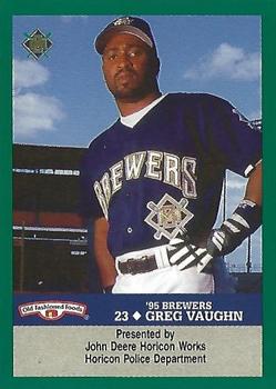 1995 Milwaukee Brewers Police - John Deere Horicon Works, Horicon Police Department #NNO Greg Vaughn Front