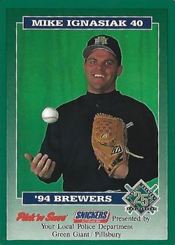 1994 Milwaukee Brewers Police - Your Local Police Department, Green Giant / Pillsbury #NNO Mike Ignasiak Front