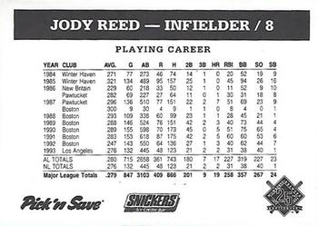 1994 Milwaukee Brewers Police - Your Local Police Department, Green Giant / Pillsbury #NNO Jody Reed Back