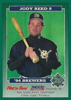 1994 Milwaukee Brewers Police - Your Local Police Department, Green Giant / Pillsbury #NNO Jody Reed Front