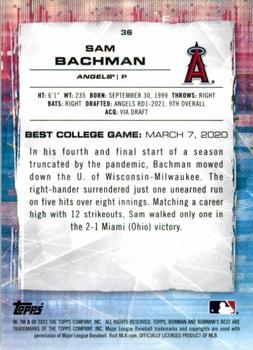 2021 Bowman's Best #36 Sam Bachman Back