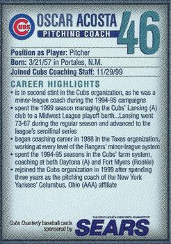 2000 Chicago Cubs Quarterly Magazine #NNO Oscar Acosta Back