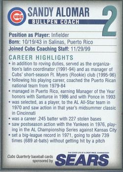 2000 Chicago Cubs Quarterly Magazine #NNO Sandy Alomar Back