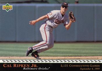 1995 Upper Deck Authenticated Cal Ripken Jr. 2,131 Consecutive Games #NNO Cal Ripken Jr. Front