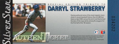 1992 SilverStar Holograms - AuthenTicket #NNO Darryl Strawberry Front