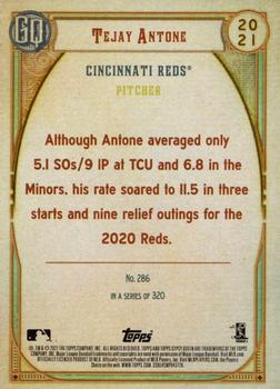 2021 Topps Gypsy Queen - Missing Nameplate #286 Tejay Antone Back