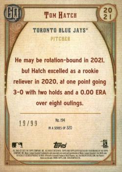2021 Topps Gypsy Queen - Sepia #194 Tom Hatch Back