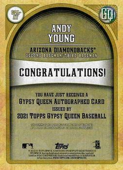 2021 Topps Gypsy Queen - Autographs #GQA-AY Andy Young Back