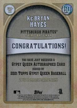 2021 Topps Gypsy Queen - Autographs #GQA-KH Ke'Bryan Hayes Back